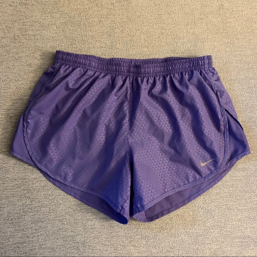 Nike purple running shorts, zipper pocket in back